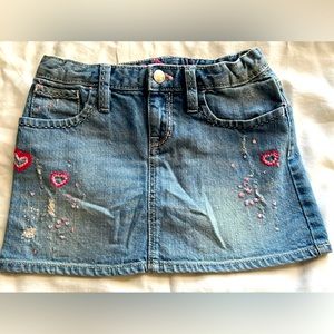 Gap Kids Denim Distressed Mini Skirt Size 8
